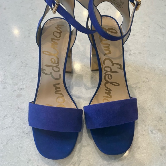 Sam Edelman Nautical Blue Heels size 8.5 - like new without tags - Picture 2 of 5